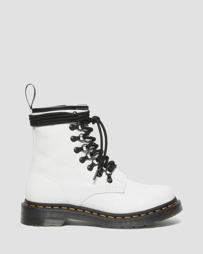 Women's Dr Martens 1460 Laced Virginia Leather Lace Up Boots White | AU 167WNB